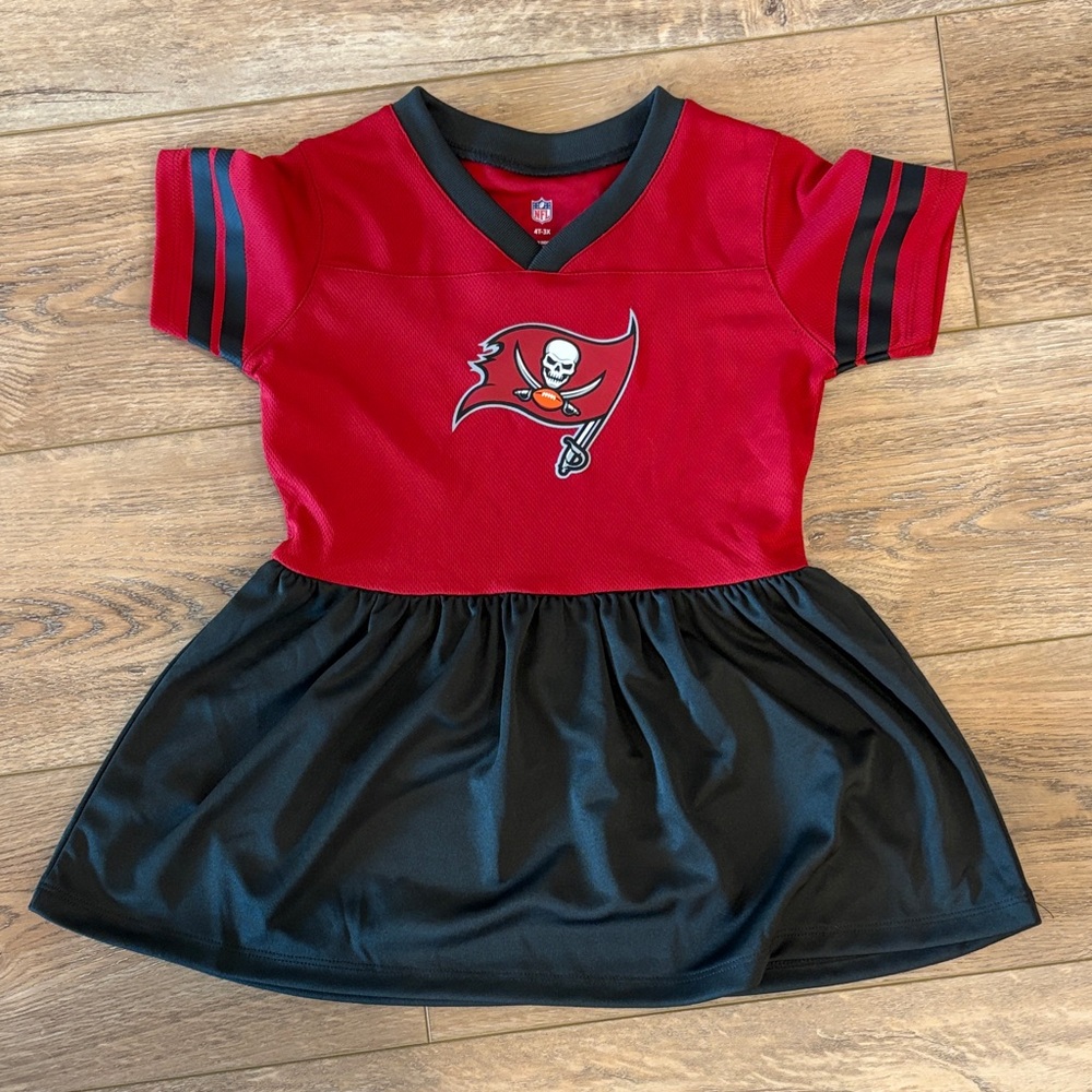NFL Tampa Bay Buccaneers Toddler Girls' Team Dress with Buccaneers Logo
